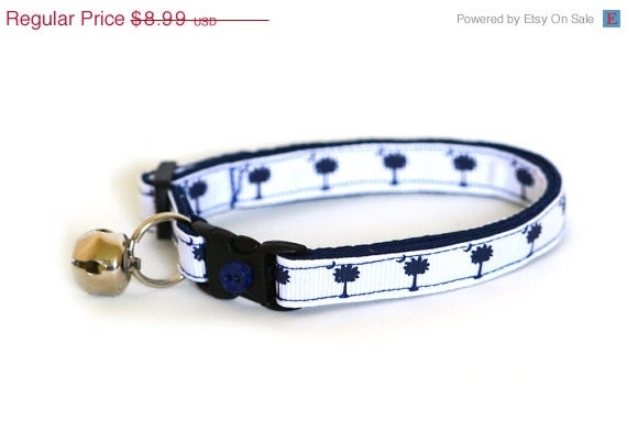 ON SALE Cat Collar - Palmetto Moon South Carolina - Large(standard) Size Collar