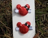 Minnie Mouse Hair Clippies - Disney inspired