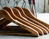 7 Vintage Wooden Coat Hangers - therhubarbstudio