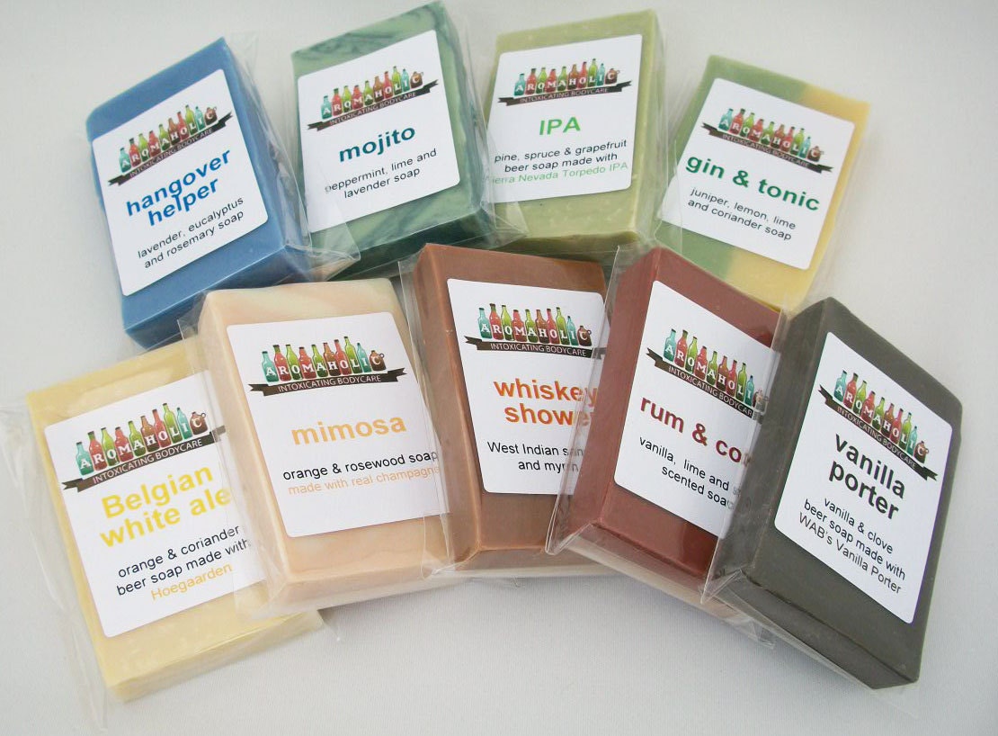 Double Shot - 2 soaps from Aromaholic - Beer soap, whiskey soap, wine soap and more
