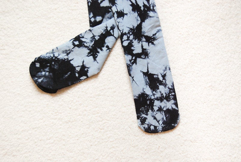 SAMPLE SALE - Grey and Black Marble Pattern Tie Dyed Tights