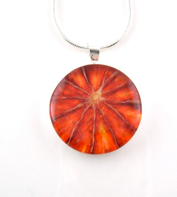 Blood Orange Pendant - Real Fruit Jewelry - Fruit Jewelry - Vegan Jewelry
