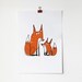 A4 Fox and Cub Print