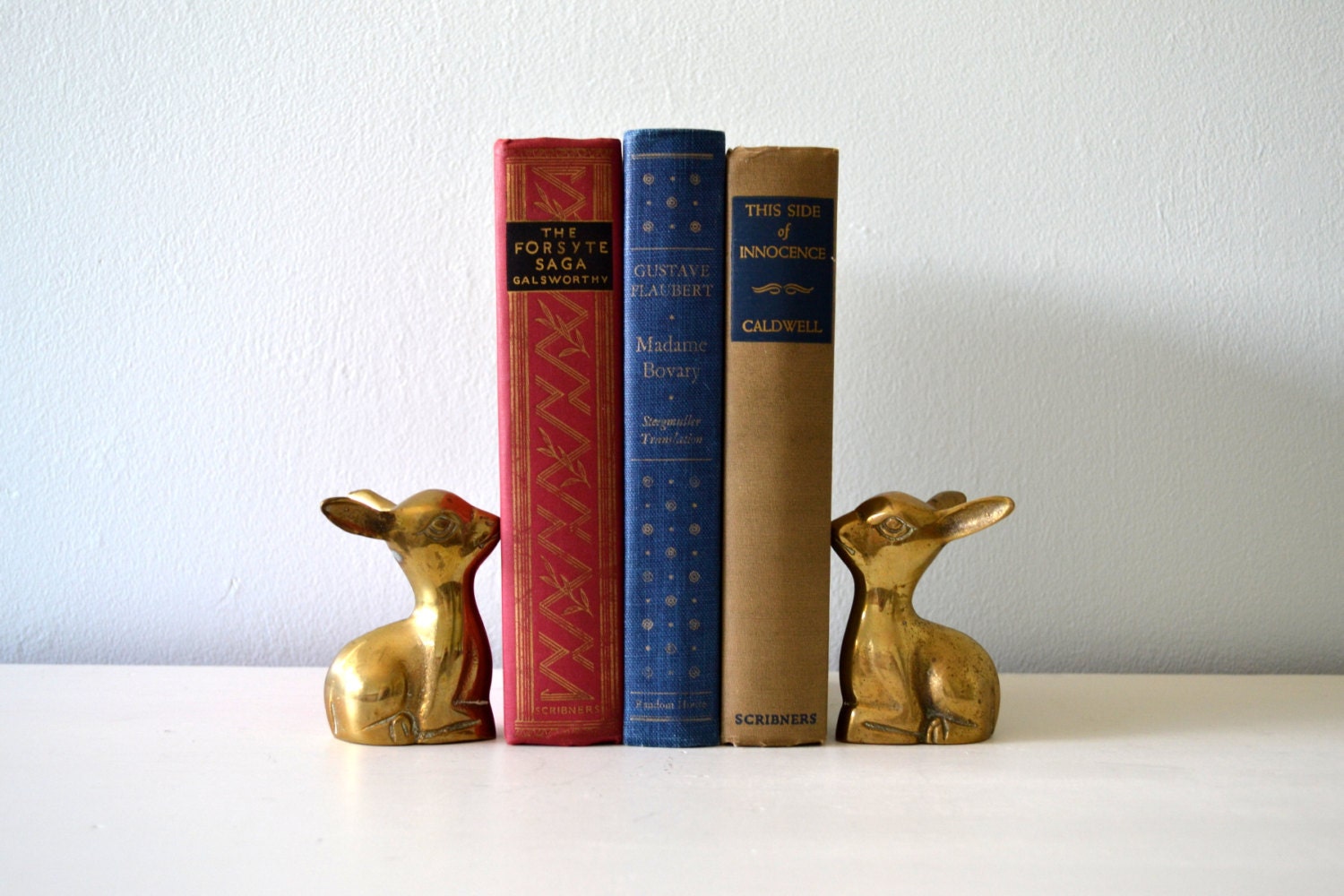 Vintage Brass Bookends, Chihuahua Figurines, Cute Animal, Metal Pet Statues, Gold Tone Book Ends, Hollywood Regency Office Decor