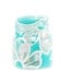 Hand Painted Glass Jar Candle Holder Lace white turquoise kitchen decor home decor Decorative Glass Art