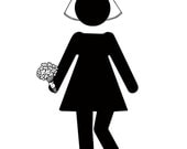 Wee Dance Bride  5x7 Customizable Bathroom Sign/Print
