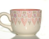 Pink and grey designed painted coffee cup or soup mug - Dprintsclayful