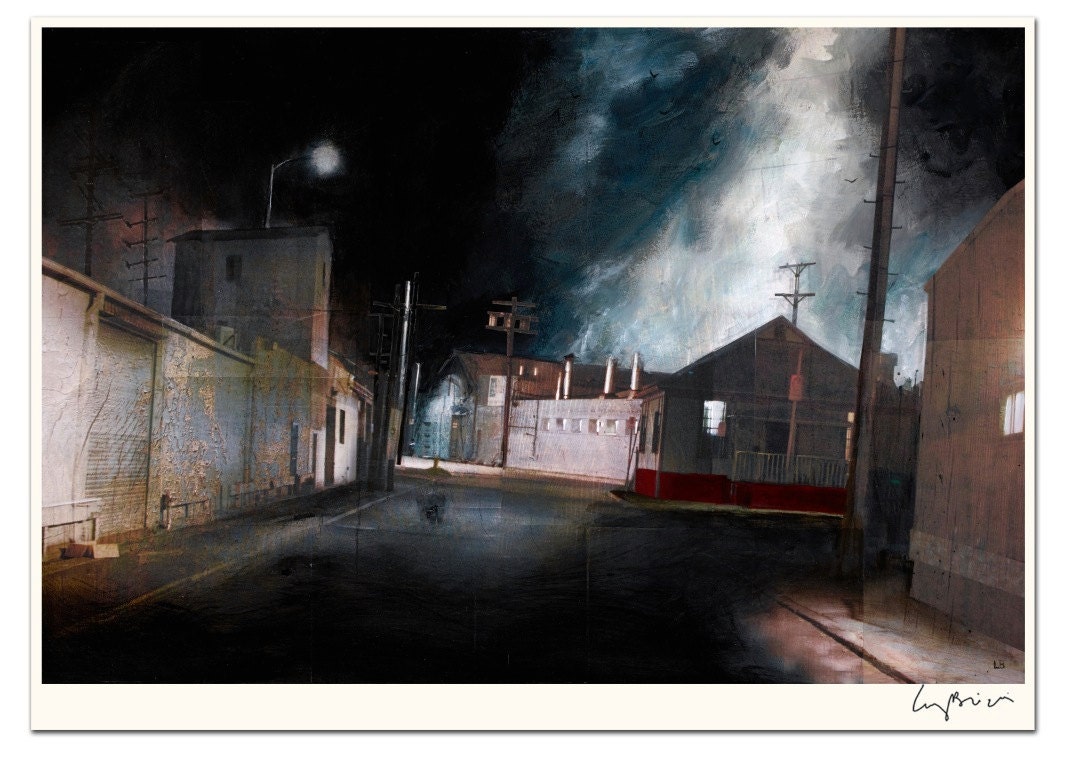 Avenue 17 - Cityscape Art Lithograph - 15 x 22" - Signed by the artist