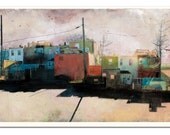 Charm City, Baltimore MD - Cityscape Art Lithograph - 11.5 x 22" - Signed by the artist
