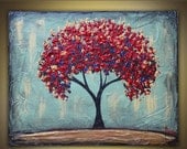 Red Tree original acrylic painting on canvas 20x16