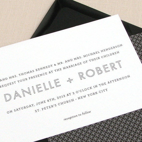 Modern Formal Wedding Invitation-Chic Minimal Typography-MADISON