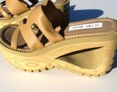 Vintage 90's 1990's Women Nineties Teen Punk Gothic Club Kid Mall Grunge Platform Cut Out Open Toe Shoes Size 8 New Condition 10% OFF SALE