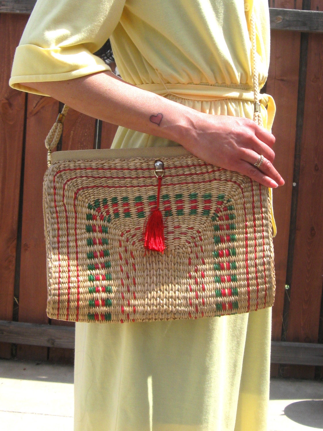 Vintage 40's Forties 1940's Fifties 1950's Rockabilly Italian Women Cyber Monday Woven Wicker Straw Made in Italy Purse 30% OFF SALE