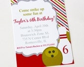 Bowling Invitation-Bowling Birthday Party-Girl Bowling Inviation Il_170x135