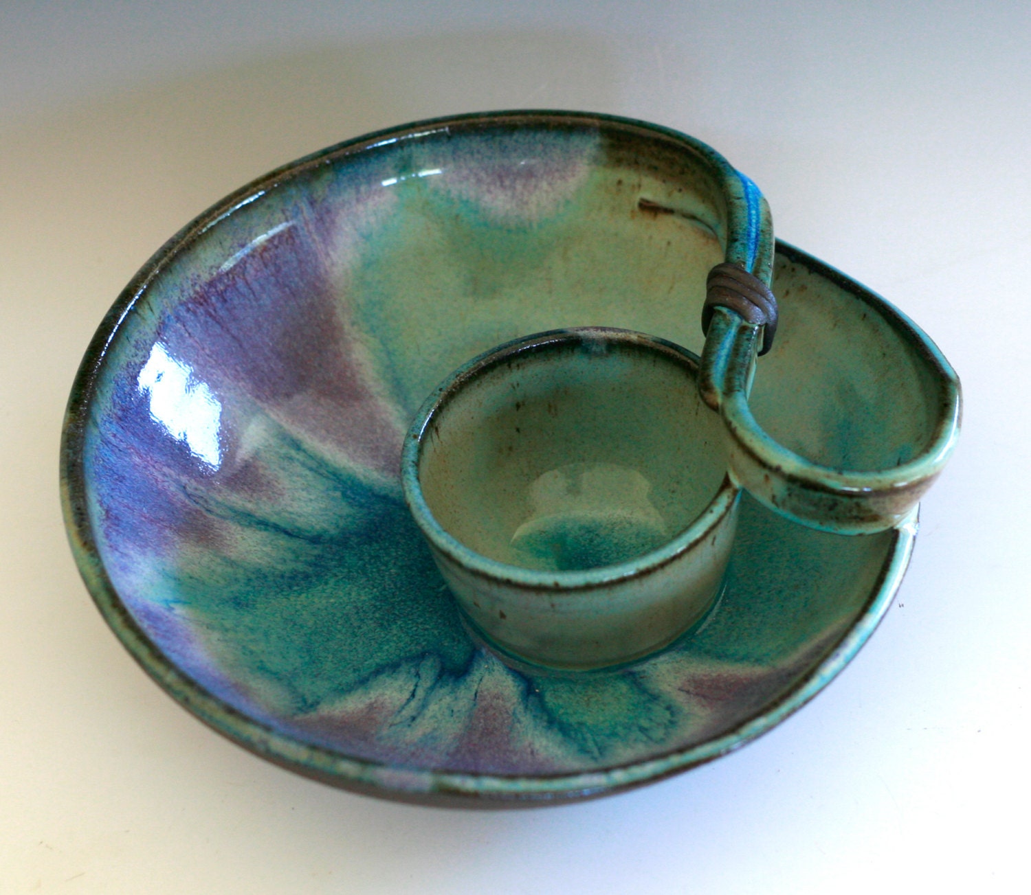 Chip and Dip, handmade ceramic dish, ceramics and pottery