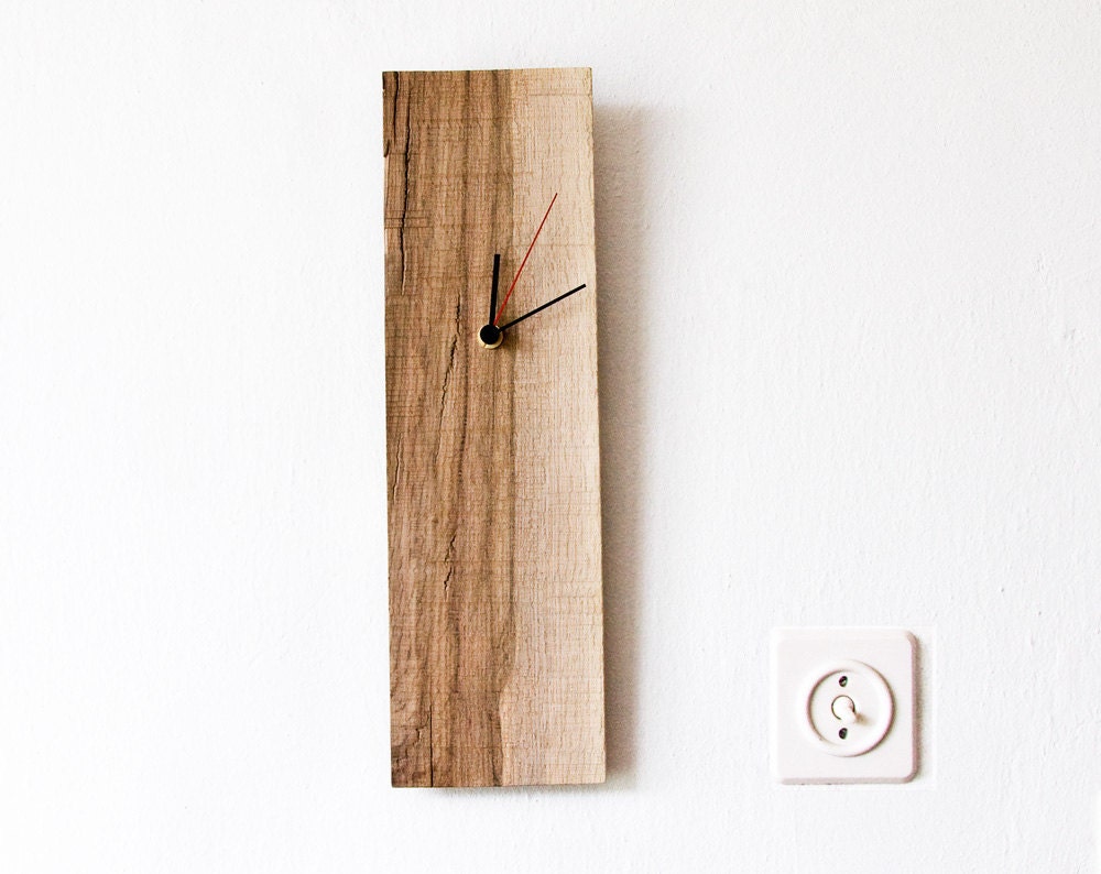 Wall Clock Salvaged Wood Modern Wall Hanging Clock ELIAN D