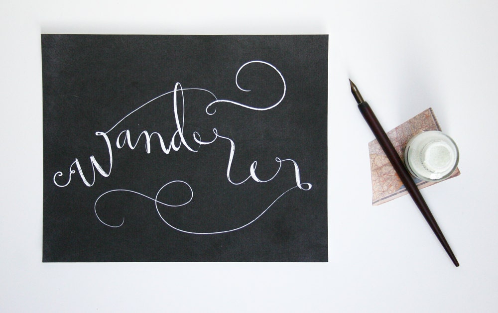 Wanderer Print, Calligraphy, 8x10