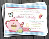 Tea Party Birthday Invitation - FREE Thank You Card included Il_170x135