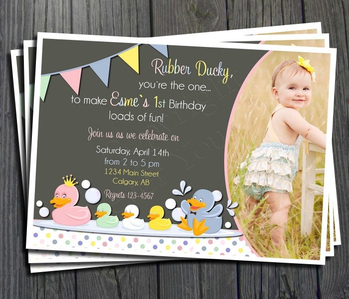 Rubber Duck Invitation - FREE Thank You Card included Il_170x135