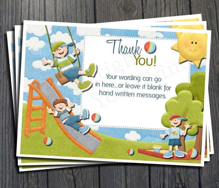 Playground Park Thank You Card - Boy Il_170x135