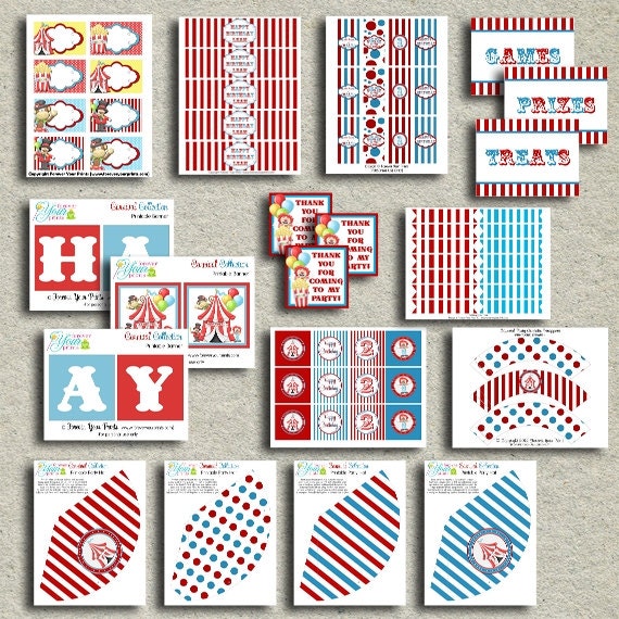 Carnival Circus Party Package - 3rd Birthday - INSTANT DOWNLOAD Il_570xn