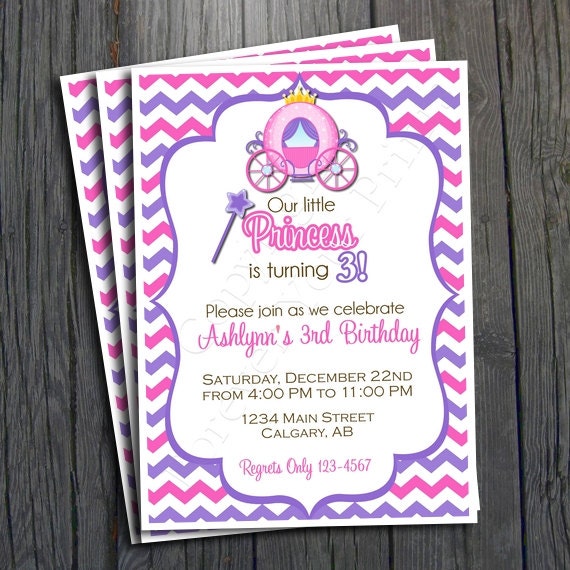 Princess Birthday Invitation - FREE Thank You Card Included Il_570xn