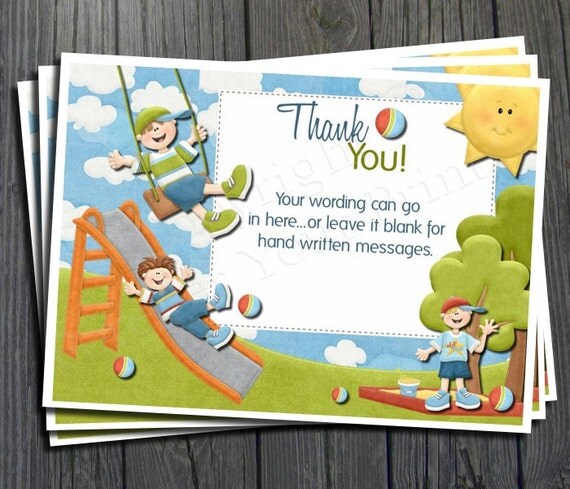 Playground Park Thank You Card - Boy Il_570xn