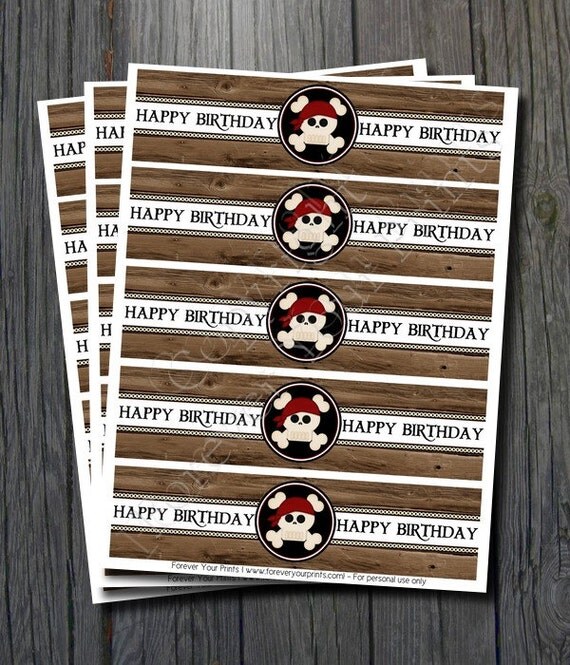 Pirate Party Water Bottle Labels - INSTANT DOWNLOAD Il_570xn