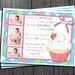 Cupcake Birthday Invitation - FREE Thank You Card included