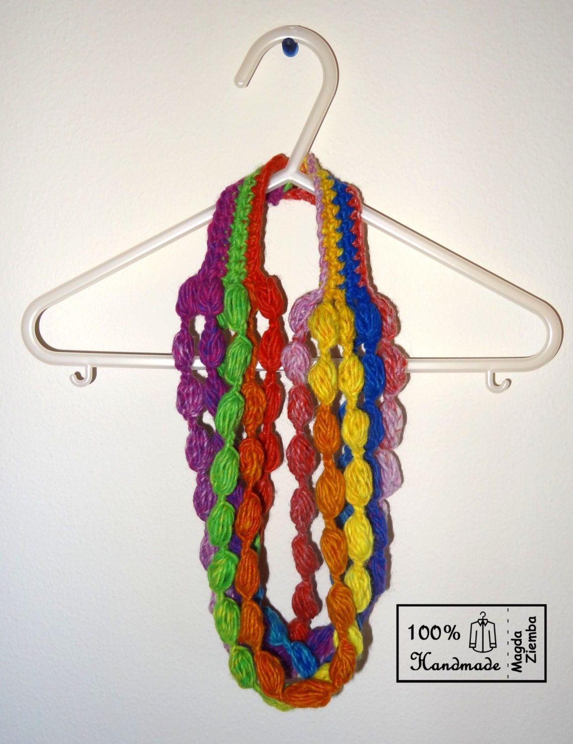 Muliticolor Rainbow Stylish Crochet Necklace for Spring