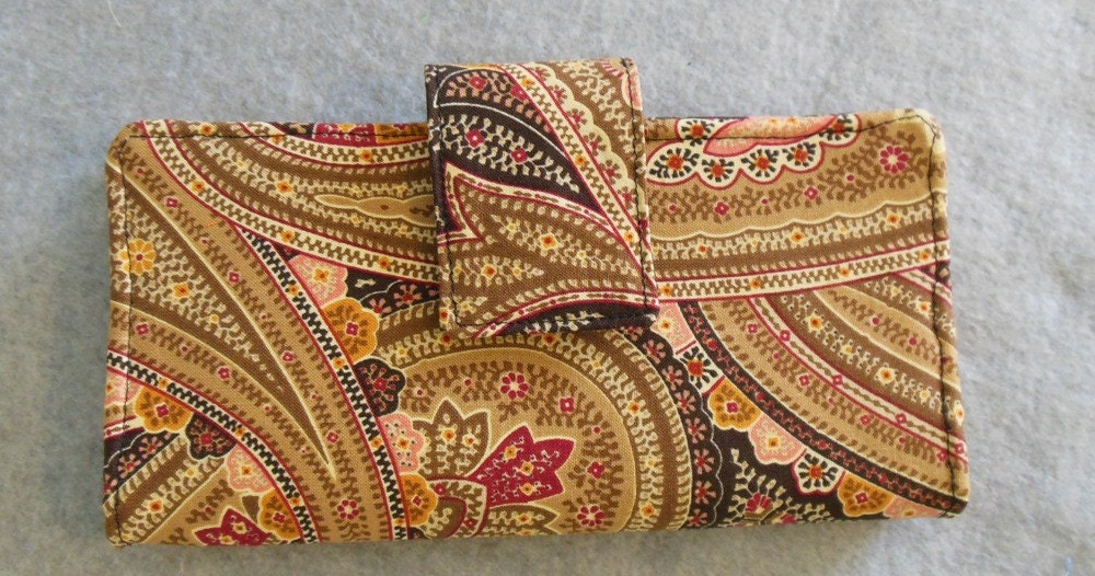 Fabric Wallet - Tan Paisley
