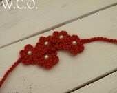 the MARY Tiny Blooms Crochet Five Flower Headband with Flower Any Color