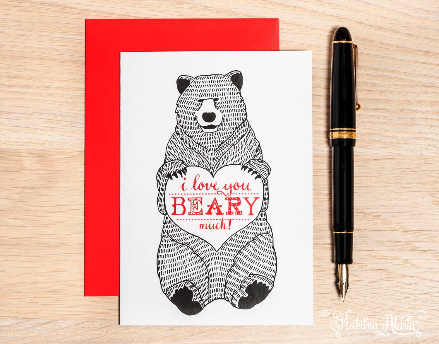 I Love You BEARY Much Greeting Card