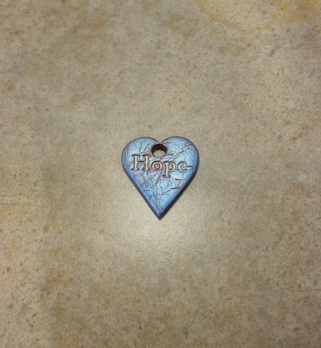 Hope Pendant Sage Green Blue Heart Pendant