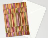 set of 10 BLANK GREETiNG CARDS - abstract painting - modern art - red brown tan - fall autumn colors
