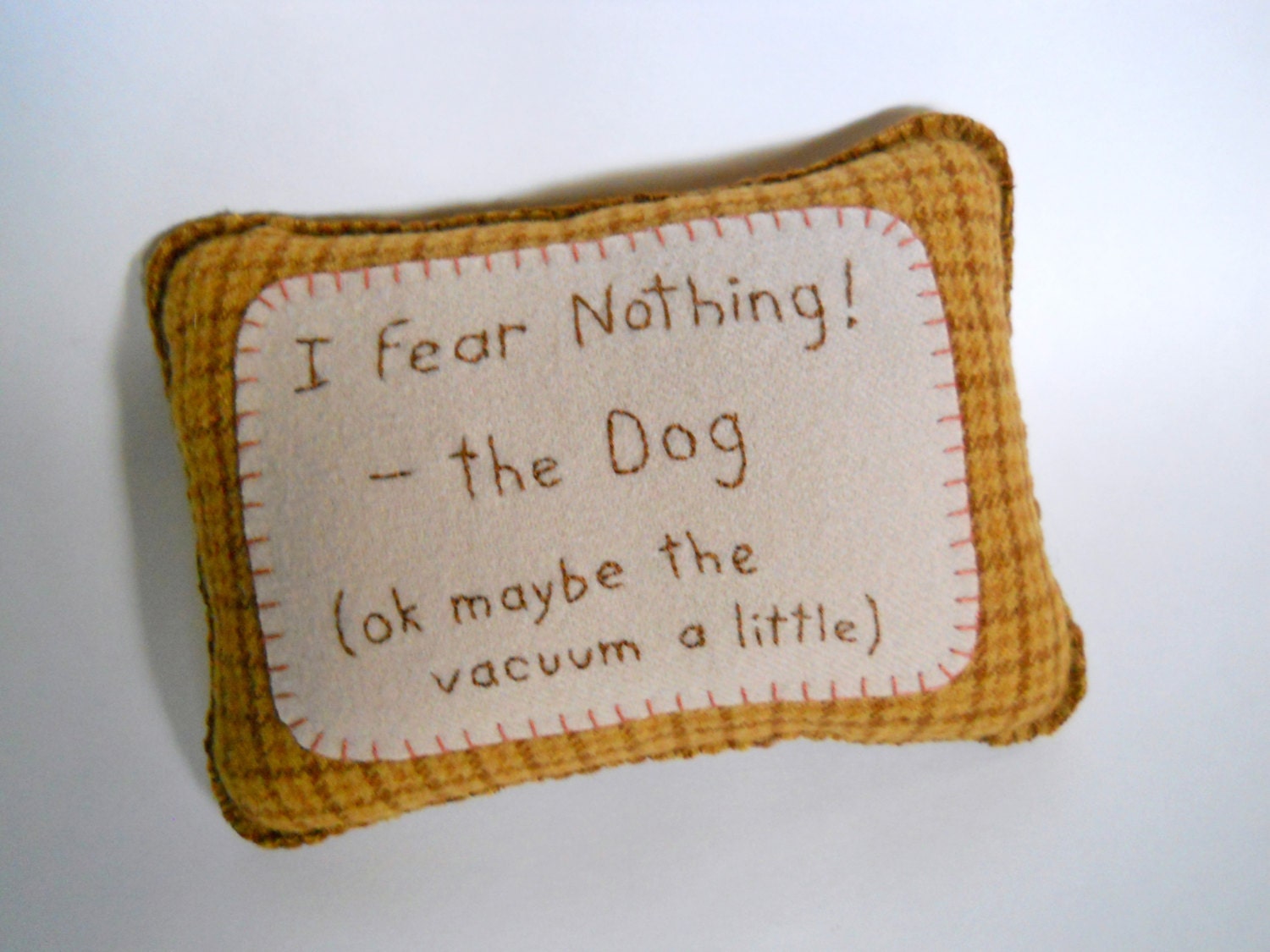 Funny Dog Pillow - Novelty Throw Pillow - "The Vacuum"
