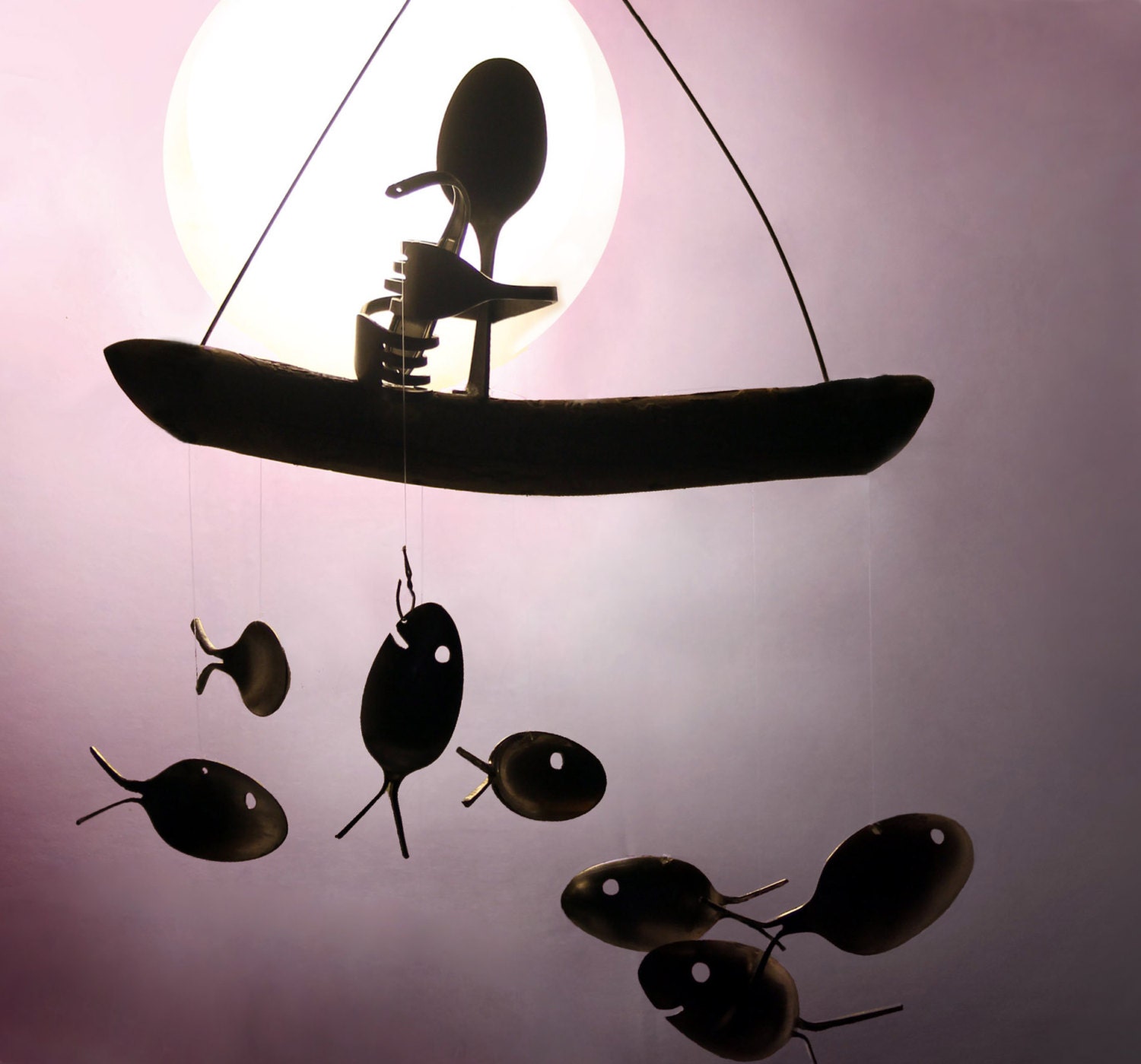 Gone Fishing, Upcycled Spoon Fish Wind Chime