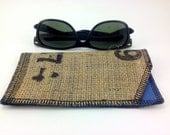 Burlap Eyeglass Case / Sunglass Case / Vegan sunglass case / Upcycled Coffee Bean Sack / Handmade eyeglass sleeve