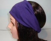 Purple stretch cotton fabric headband yoga exercise