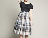 Cotton Dress with Tartan Skirt by Mrs Pomeranz