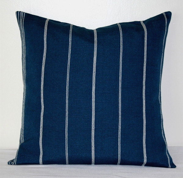 Navy Blue and White Striped 18x18 inch Decorative Pillows Accent Pillows Throw Pillow Cushion Covers