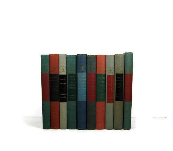 Rainbow of colors of  Modern Library Vintage Decorative Books, Vintage Wedding Decor, Vintage  Photography Prop