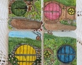Hobbit Tags - Handpainted Set of Four - Tolkien Lord of the Rings