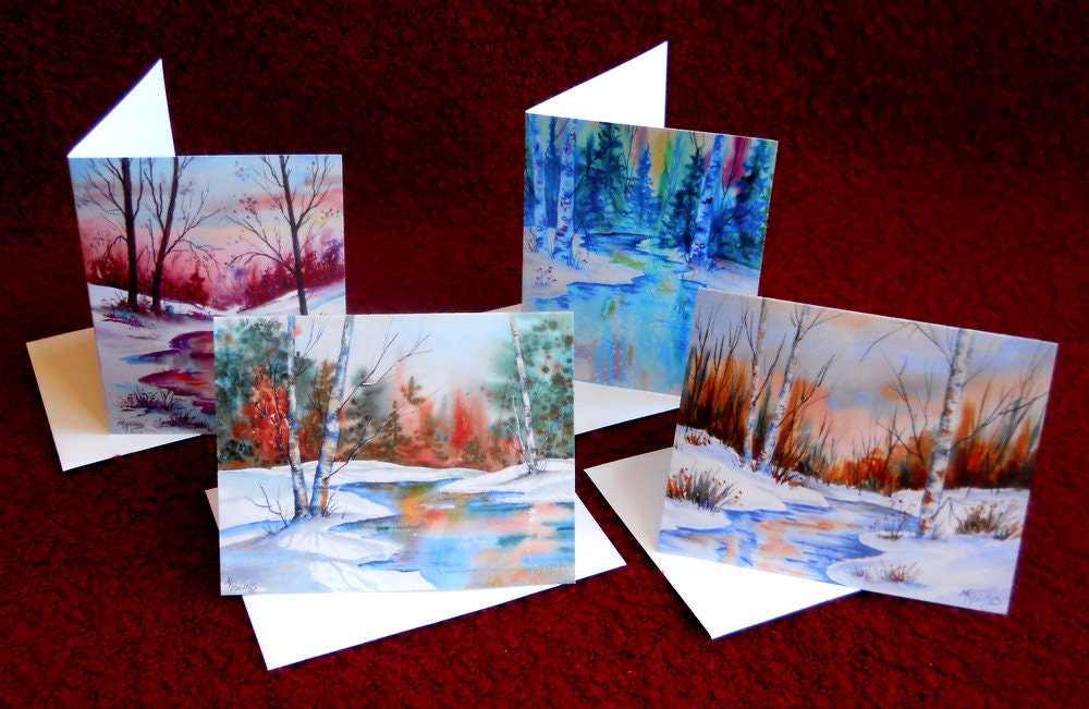 Watercolor Notecards Mountain Stream by Colorado Artist Martha Kisling