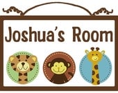 Personalized Jungle Tales Animals Wood Sign/Plaque Nursery Decor