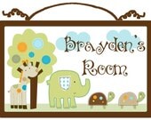 Personalized Giggle Gang/Jungle Animals Wood Sign/Plaque So Cute