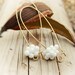 White cloud drop dangle earrings. Beaded beads rustic chic jewelry. Summertime Prom party
