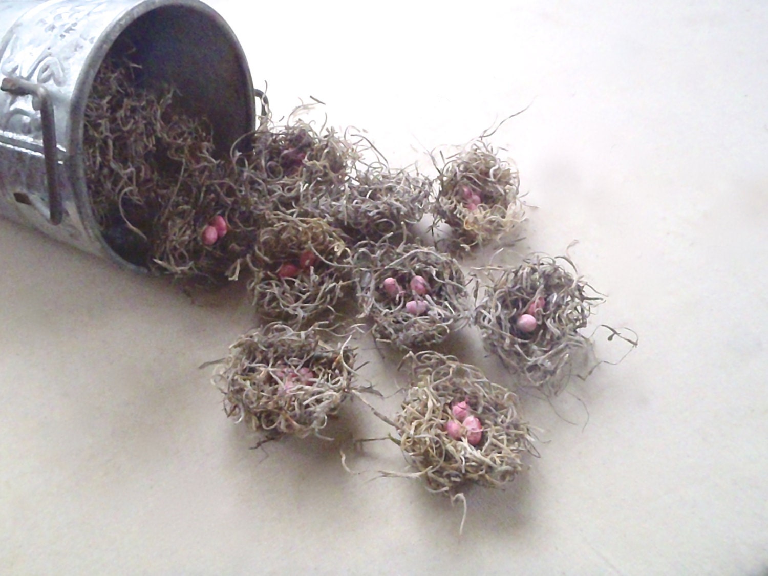 Craft supplies - Mini Birds Nests - Set of 20 - PINK egg nests.