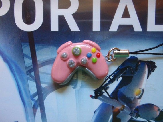 Pink Xbox Controller Cell Phone Charm