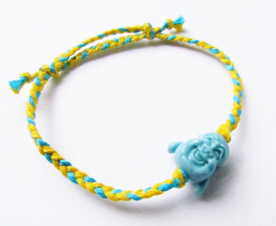 Laughing Buddha Bracelet (Light Blue / Yellow-Blue)